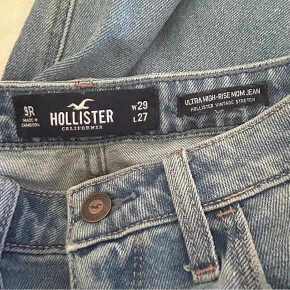 Hollister Medium Wash Distressed Ankle Mom Jean size 9R/ 29 - Picture 6 of 6